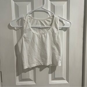 NVGTN White Sleeveless Crop Tank Top